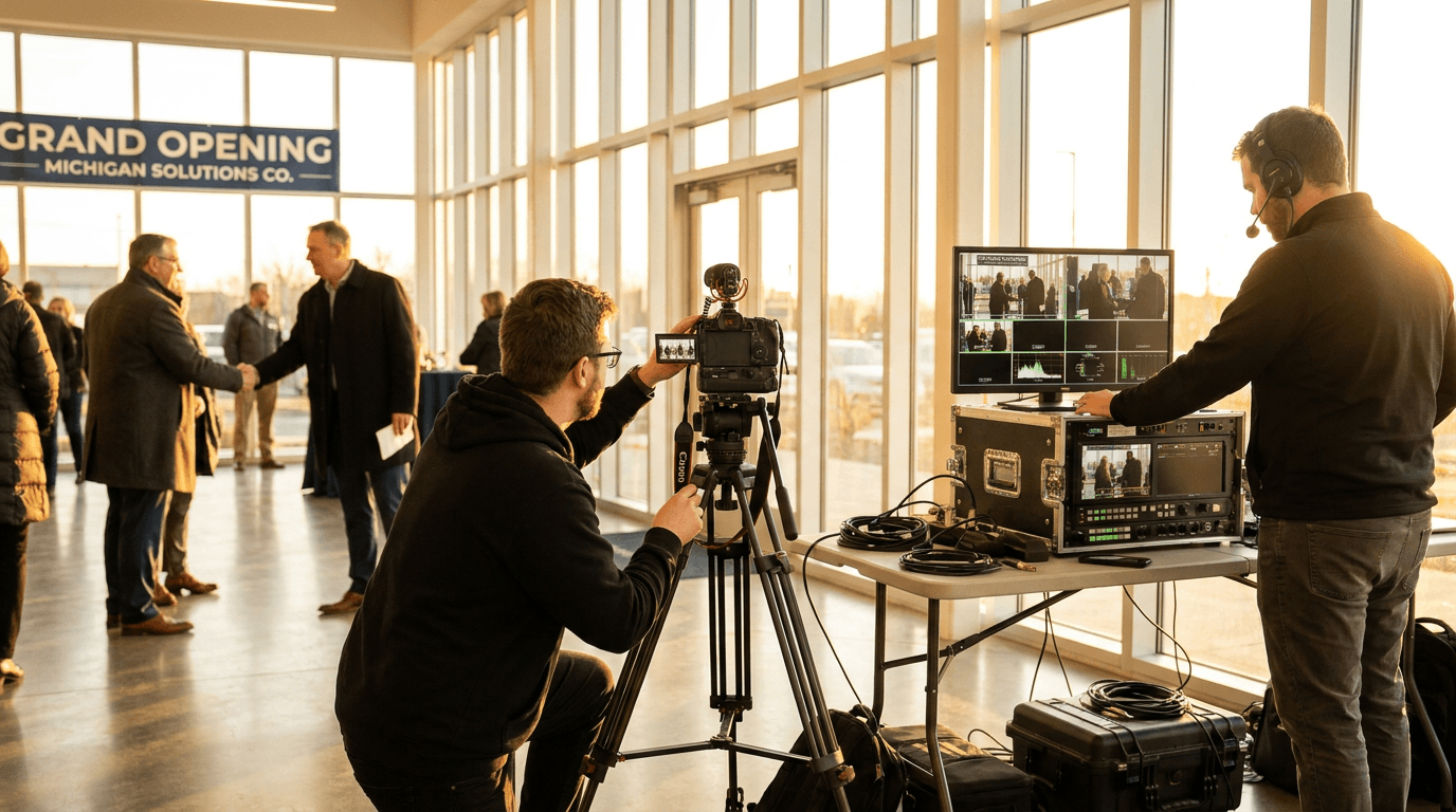 Live Streaming Michigan Events: Professional Coverage for Grand Openings, Chambers & Corporate Events